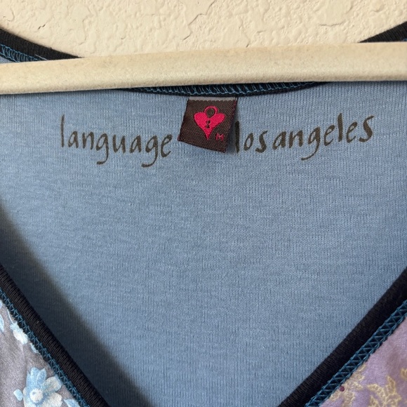 Y2K Silk Patchwork Print V-Neck Cowgirl Western Tank Top 90s Language Brand - Picture 3 of 9